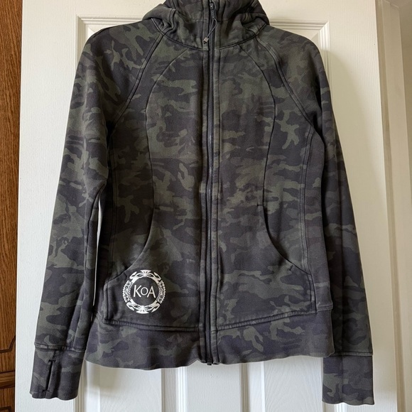 Lululemon Scuba Defined Hoodie Jacket Zip Up Camo Limited Edition Green Black 8 - Picture 2 of 12